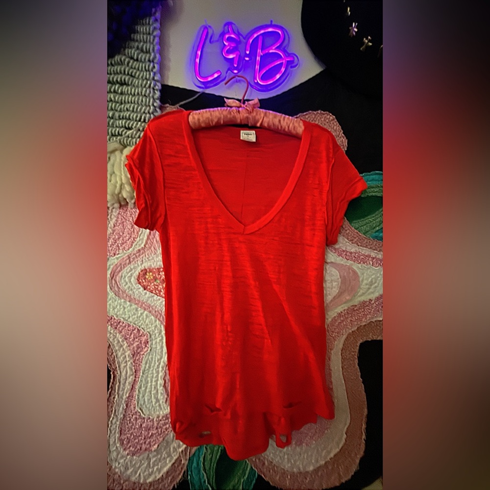 We the free red distressed Top - Picture 3 of 5